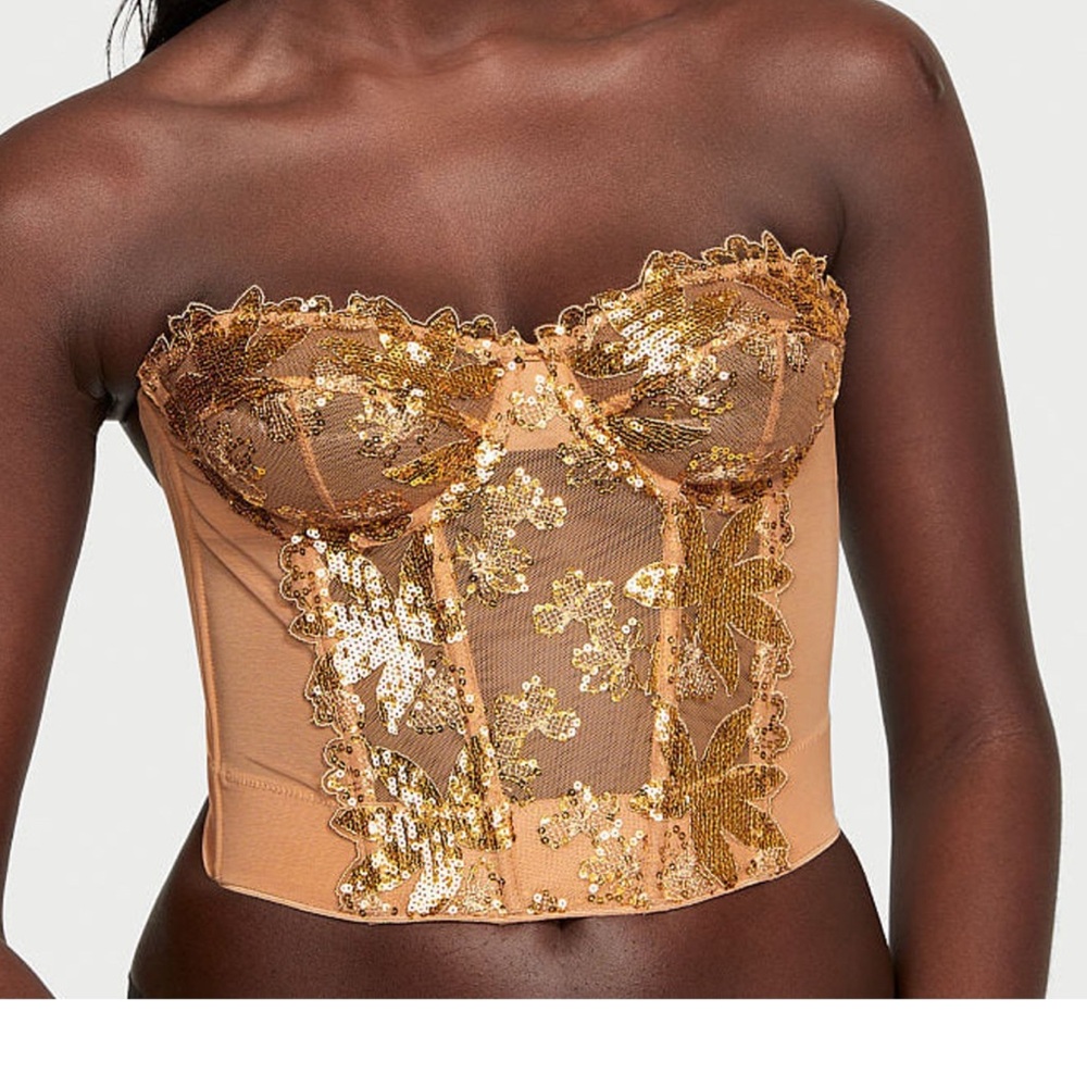 Victoria's Secret Bronze/Gold Sequin Bustier